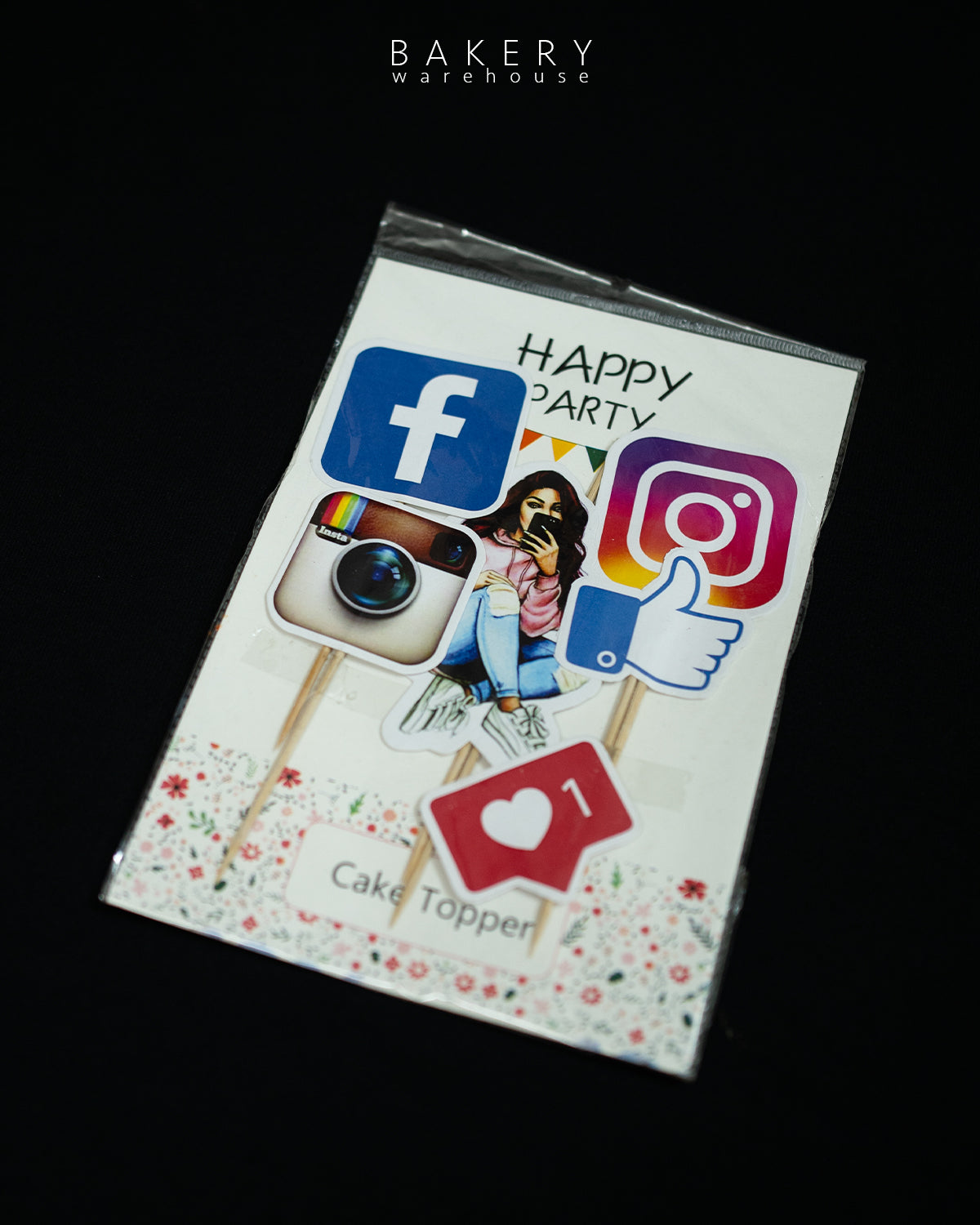 Social Media Theme Cake Topper