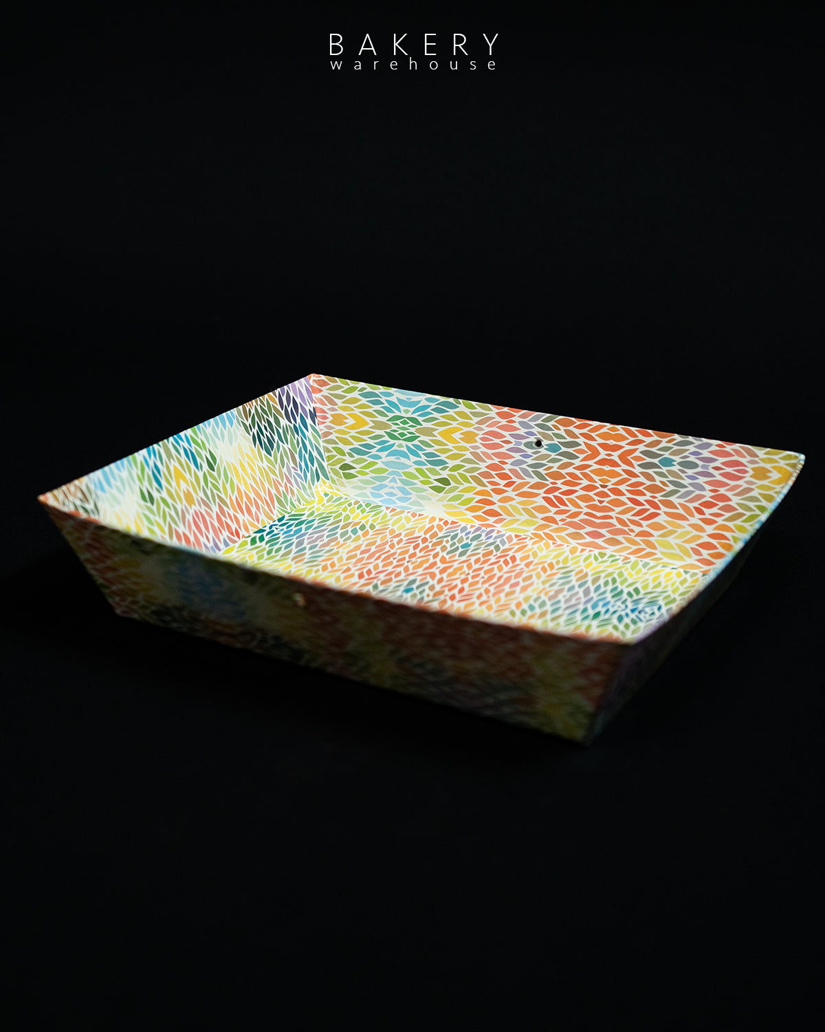 Floral Print Hardboard Rectangular Tray