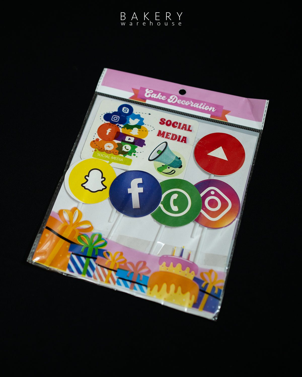 Social Media Theme Cake Topper