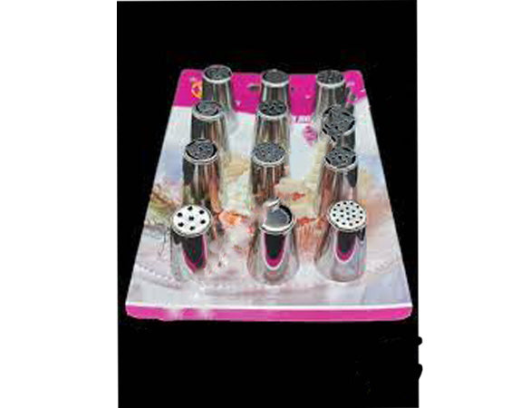 12 Piece Stainless Steel Russian Piping Nozzles Cake Decoration Tips - R