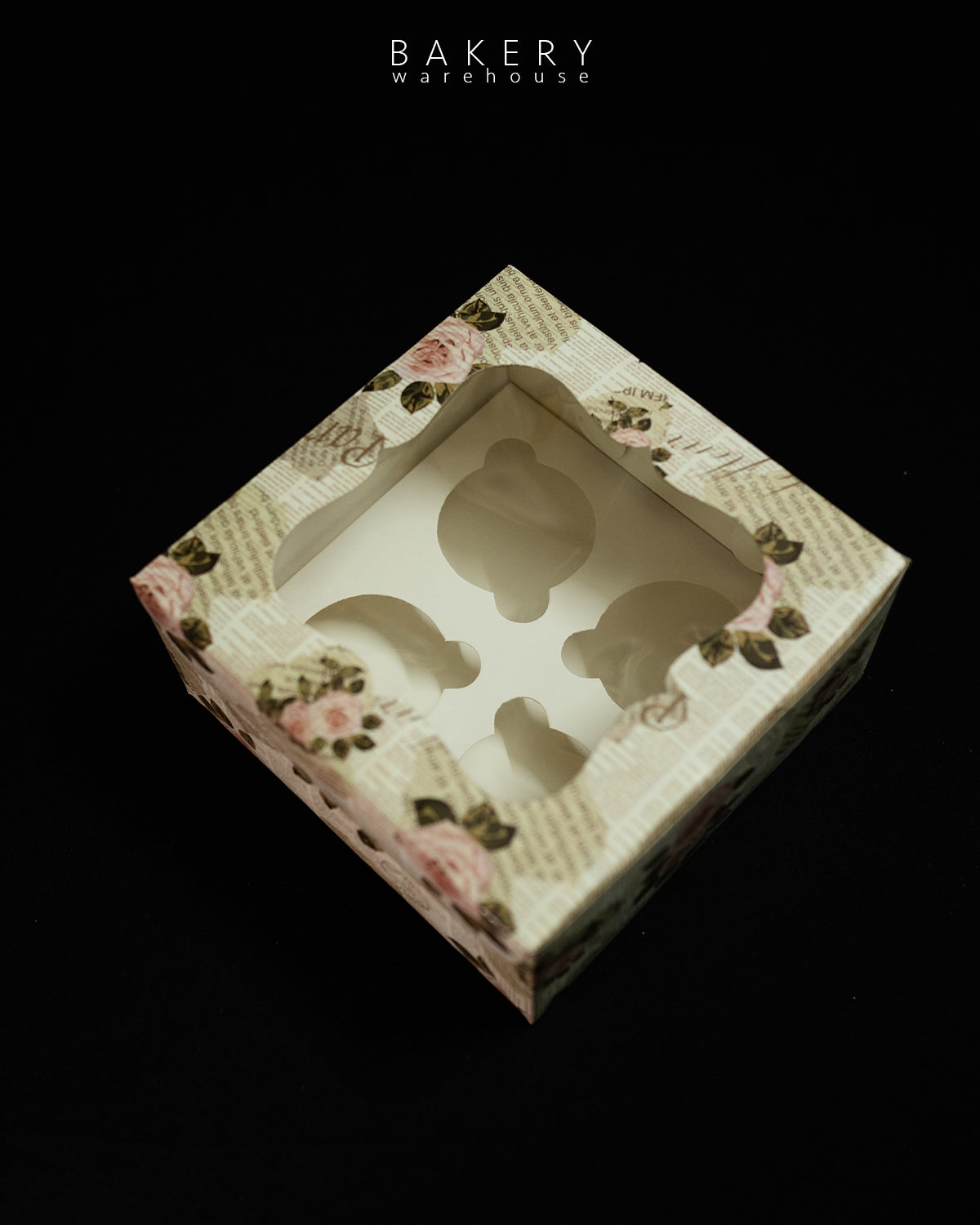 4 Pc Cupcake Box with Cavity