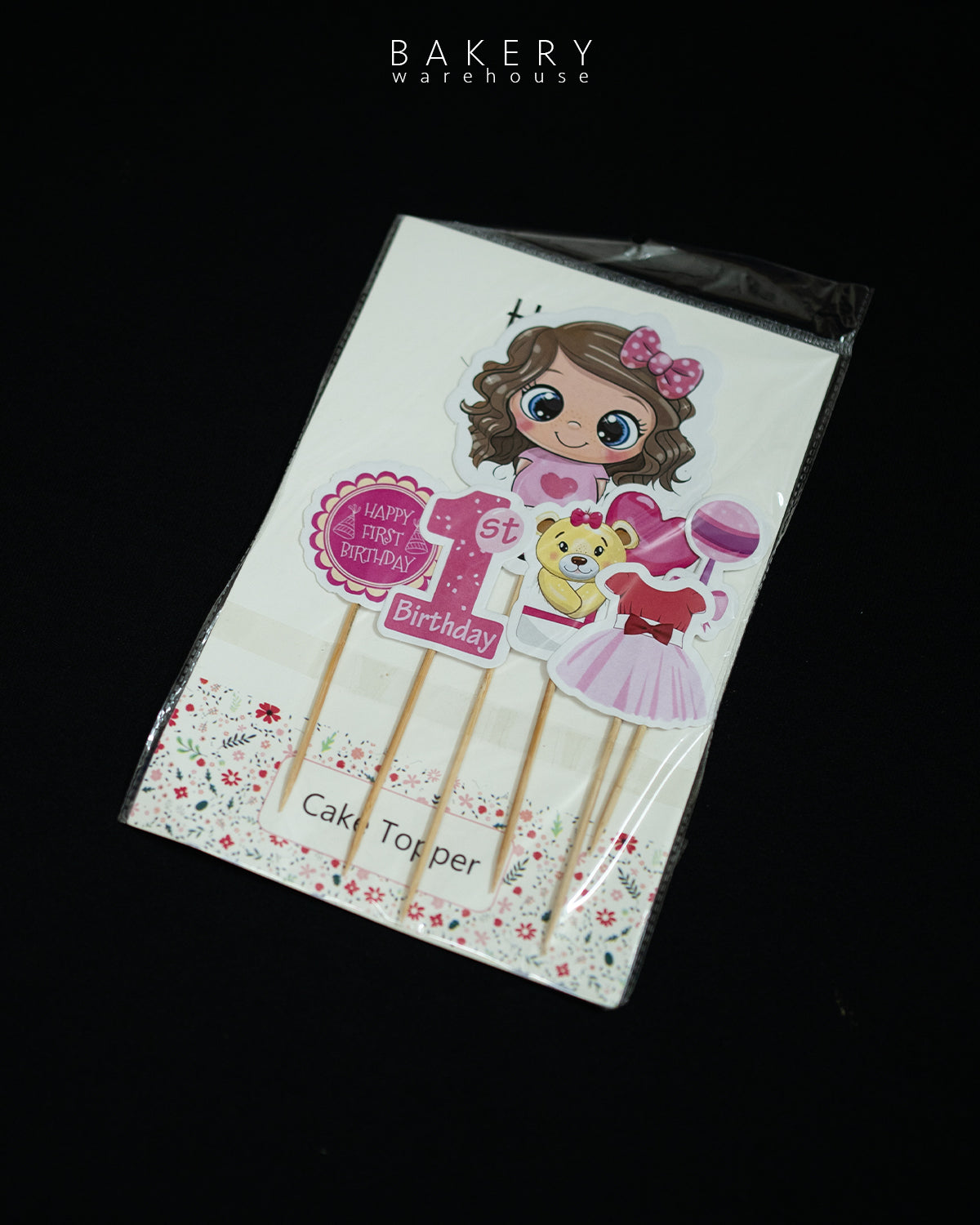 1st Birthday Girl Cake Topper