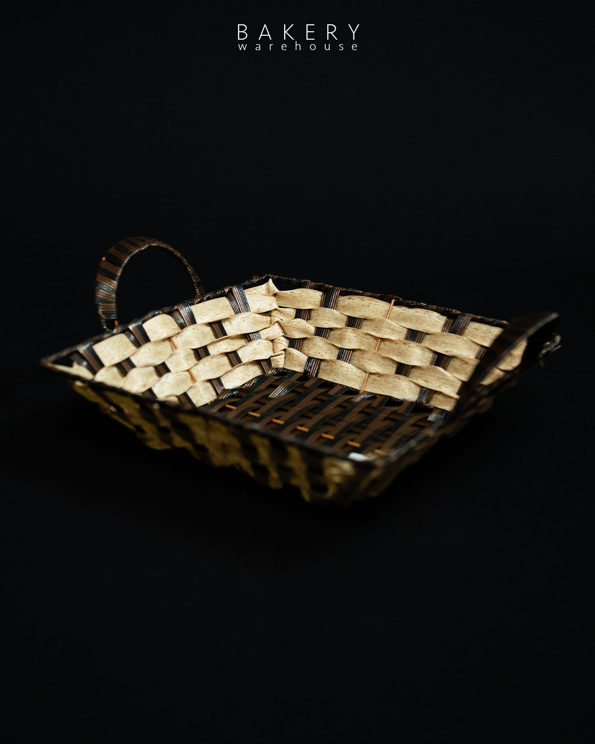 Woven Decorative Basket with Side Handles